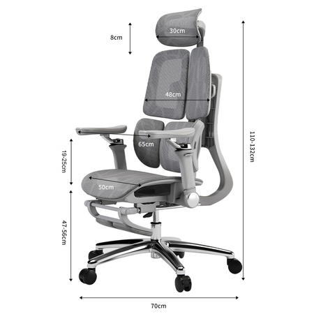 Regulowany Fotel biurowy 6D SPRINGO-11 Szary