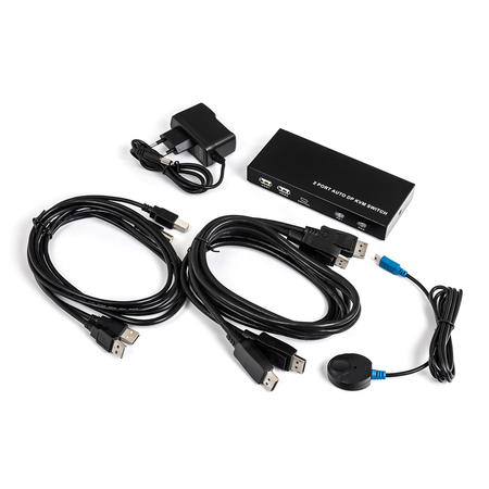 Przełącznik Switch KVM USB + DisplayPort 2/1 Spacetronik SPD-KVM02