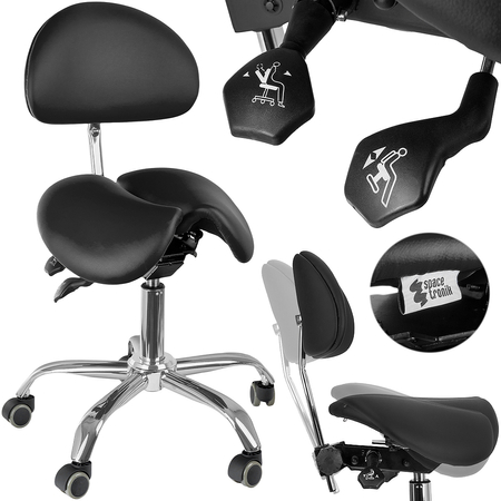 Ergonomiczny hoker regulowany SELLA 3 czarny Outlet A - zdjęcie 2