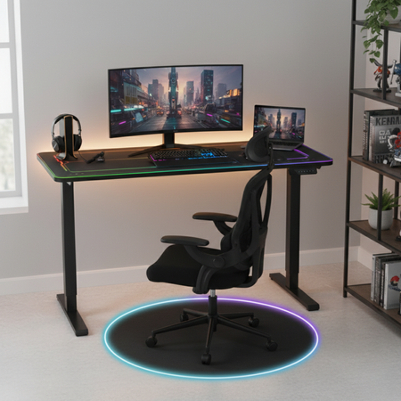 Zestaw gamingowy RGB biurko elektryczne 120x60 krzesło DORIS 11 - zdjęcie 2