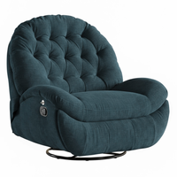 Rozkładany Fotel relaksacyjny obrotowy Spacetronik Flax 04M bujany Akwamarynowy Mrok