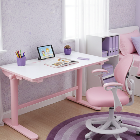 Zestaw biurko elektryczne z krzesłem dla dziewczynki – Spacetronik SPE-X112P - zdjęcie 2