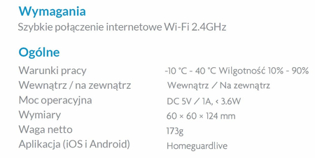 Bezprzewodowa kamera zewnętrzna z AI 2K z noktowizorem IP HOMEGUARD HGWOB-256