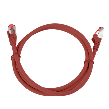 Kabel RJ45 CAT 6 S/FTP AWG27 LSZH czerwony 1m