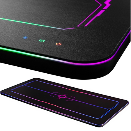 Zestaw gamingowy Spacetronik biurko elektryczne RGB uchwyt fotel 120x60