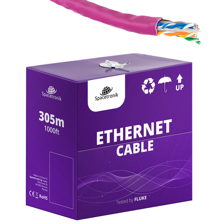 Skrętka kabel LAN CAT6 U/UTP AWG LSZH 24/1 Spacetronik 305m