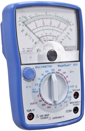 Multimetr analogowy 500V 10A AC/DC zestaw dla edukacji PeakTech 3201