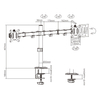 Uchwyt na dwa monitory Spacetronik SPA-120