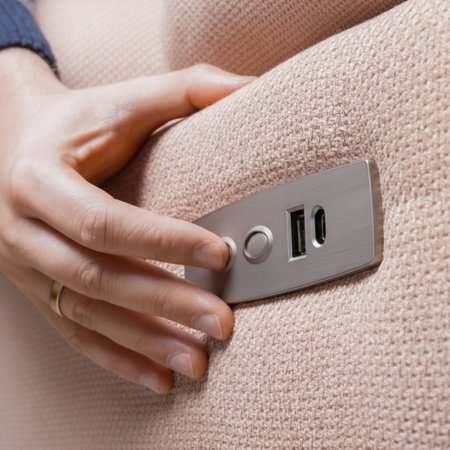 Fotel regulowany elektryczny FLAX 05 z USB regulacją oparcia i podnóżka