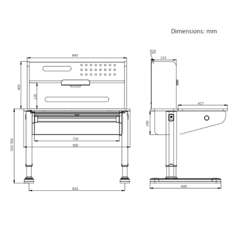 Biurko regulowane Spacetronik XD SPE-X104WL 120x60
