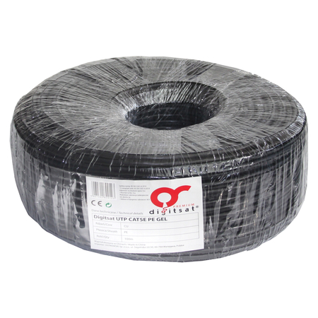 Skrętka DIGITSAT UTP 5e CU PE ŻEL 100m zewn CZARNA