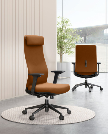 Krzesło biurowe ergonomiczne Spacetronik HAVARD-02 brązowe