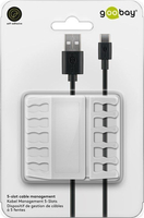 Organizer kabli na 5 przewodów samoprzylepny 3M 2 szt biały Goobay