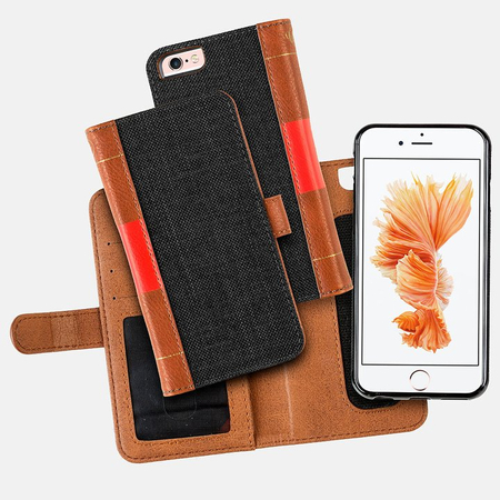 Portfel + etui na telefon MOC Velcro Book Wallet na iPhone 6/7/8 Black