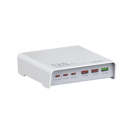 Wielofunkcyjna biała stacja ładująca 120W LDNIO Q605 6 portów USB (3 USB-C, 3 USB-A)