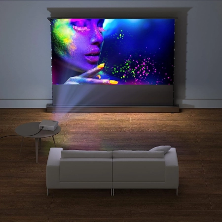 OUTLET Elektryczny Ekran Projekcyjny Zwijany Podłogowy Pixthink 100" cali kino domowe sala konferencyjna
