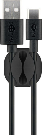 Kabelorganisator Kleber 3M schwarz für 3 Kabel Goobay