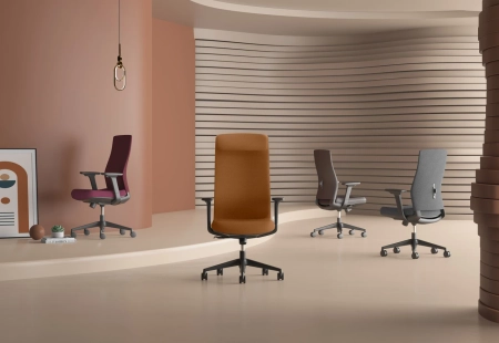 Krzesło biurowe ergonomiczne Spacetronik HAVARD-02 brązowe OUTLET