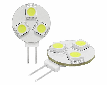 Żarówka 3LED LTC G4smd5050 12V 18mm, św. zimne białe