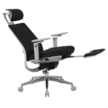 Fotel ergonomiczny biurowy 5D z podnóżkiem Spacetronik Albert Czarny OUTLET