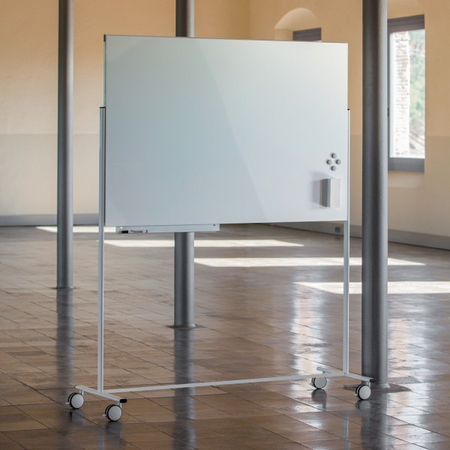 Doppelseitiger Whiteboard-Ständer mit Rädern 100x150
