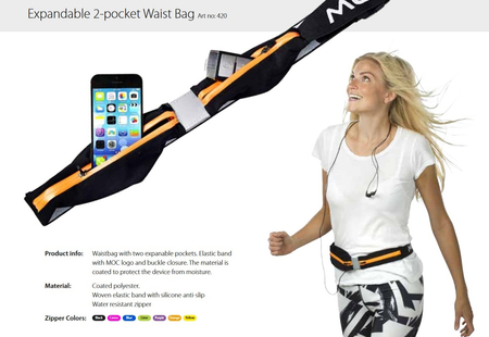 Sportowa saszetka nerka na telefon Expandable Waist Bag yellow - zdjęcie 2