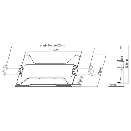 Uchwyt laptopa regulowany na otwory VESA SPB-002B Outlet A+