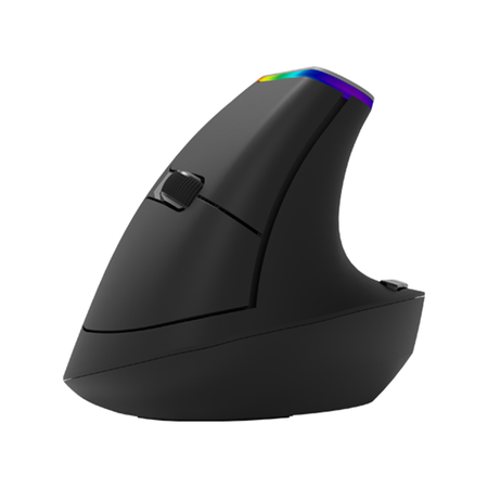 Kabellose vertikale Maus Delux M618C RGB schwarz - zdjęcie 2