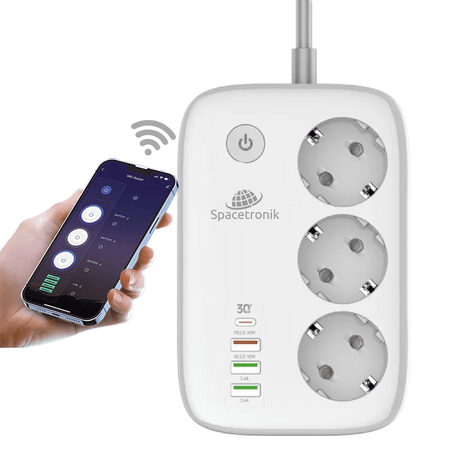 Inteligentna listwa zasilająca Spacetronik SL-PS27 z 3 AC 4 USB