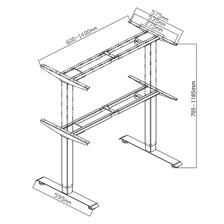 Elektryczny stelaż biurkowy Spacetronik SPE-221OB