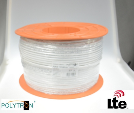 Kabel antenowy koncentryczny POLYTRON Poka 110 RG6 CU 1,02 LTE 300mb.