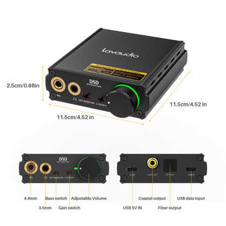 DS400 DAC Audiowandler mit USB-C spdi/f koaxial