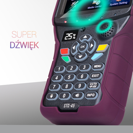 Miernik satelitarny STC-45 DVB-S2+T2/C Combo LIVE CCTV