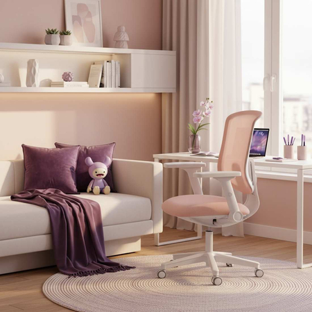 Fotel Biurowy Spacetronik RETTO 220 Różowy - zdjęcie 2