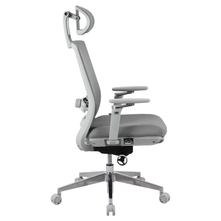 Fotel ergonomiczny biurowy 5D z podnóżkiem Spacetronik Albert Szary OUTLET