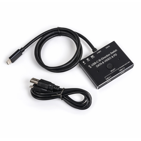 Rozgałęźnik Sumator USB-C Bi-Direction 1x2 lub 2x1 Spacetronik SPC-BID01 z przełącznikiem 1/2 2/1