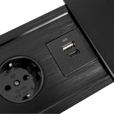 Gniazdo meblowe OUTLET rozsuwane Spacetronik SPS-S24CB V2 COMPACT