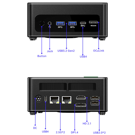 Aoostar Gem 12+ miniPC Ryzen 7 PRO 8845HS 32GB 1TB