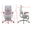 Rozkładany, szary fotel biurkowy do ergonomicznego biura Spacetronik SPRINGLE 66