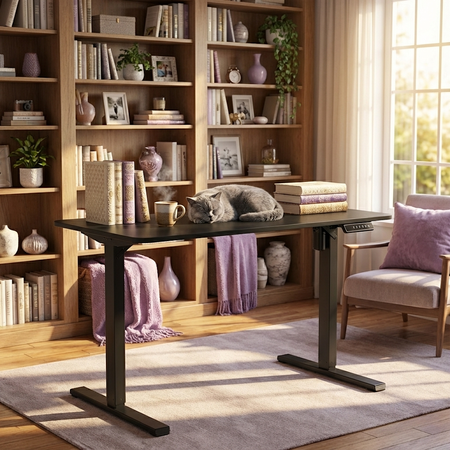 Biurko Elektryczne 100x60 Czarne SPEO125BB Regulowane z Pamięcią