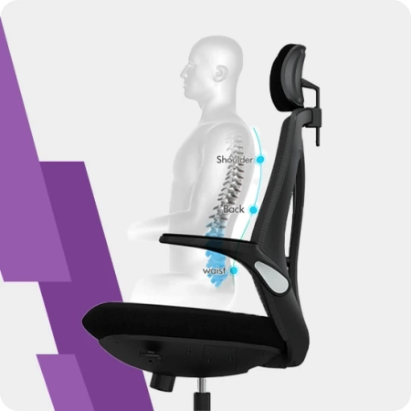 Fotel biurowy ergonomiczny z zagłówkiem Spacetronik ARIAN-10 OUTLET