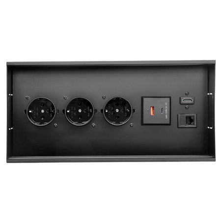 Ukryte Gniazdo Blatowe z Przepustem Kablowym ładowarka PD LAN HDMI Spacetronik SPS-B37S V2