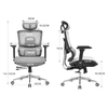 Regulowany Fotel do biurka obrotowy 4D MIRA Szary Outlet B-