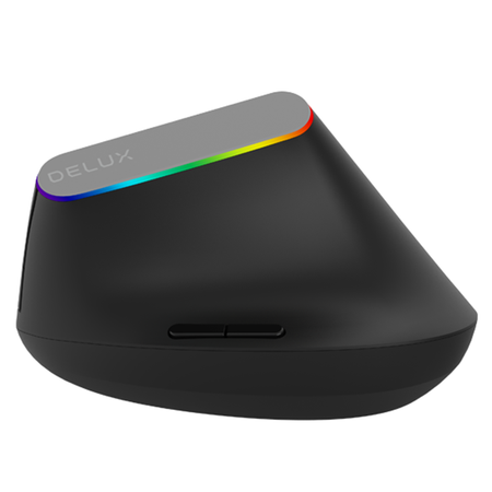 Kabellose vertikale Maus Delux M618C RGB schwarz