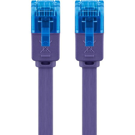 Kabel LAN Patchcord CAT 6A UTP PŁASKI violet 1m