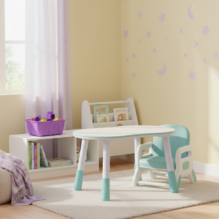 Zestaw mebli dziecięcych Spacetronik – stolik SPEX201 i krzesełko SPC-XD-22 niebieski - zdjęcie 2