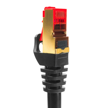 Kabel LAN przedłużacz CAT7  S/FTP CU czarny 1m