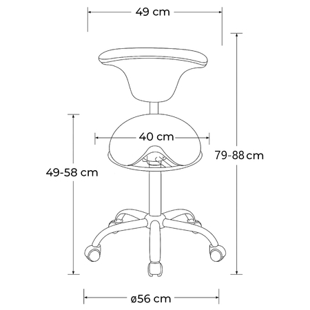 Ergonomiczny hoker regulowany SELLA 2 czarny
