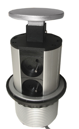 Listwa zasilająca montowana w blat COLUMN 4x AC 230V dwustronne gniazda - zdjęcie 2