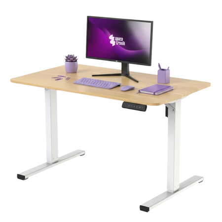 Biurko Elektryczne 120x60 SPEO125WO Drewniany Blat Regulacja Wysokości